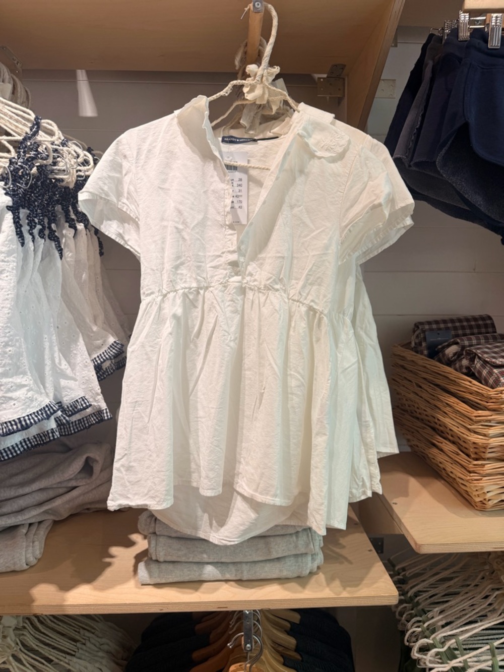 brandy melville white coquette soft cotton blouse top